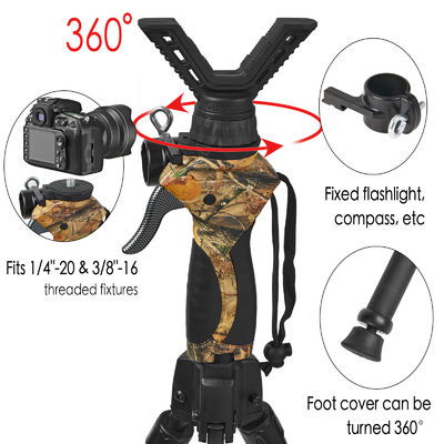 1.5m Hunting Tripod Height 360 Degree Panning Range Camo Handle